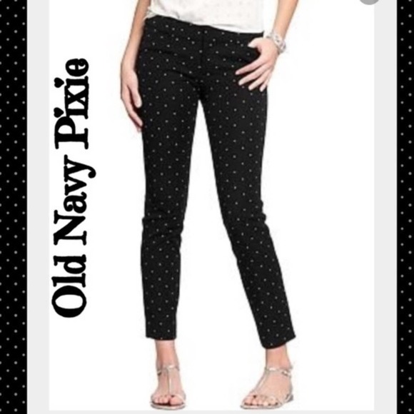 Old Navy Pixie Black and White Dot Cropped Pants 4 - Picture 1 of 8